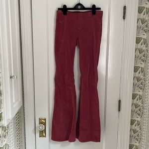 free people (we the free) burgundy corduroy flare pants